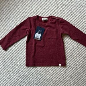 NWT Me & Henry long sleeve shirt in heathered red. 12-18 months.